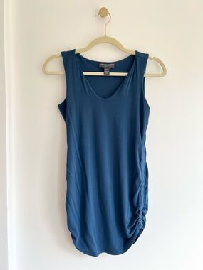 A Pea in the Pod Teal-Blue Maternity Tank with Side Ruching | Women’s S